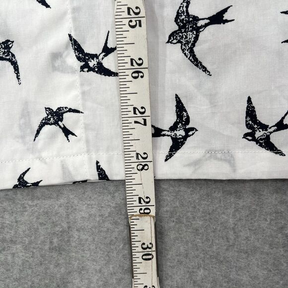 Kennington LTD Shirt Mens LARGE white bird sparrow aop Button Up Short Sleeve - Picture 8 of 11